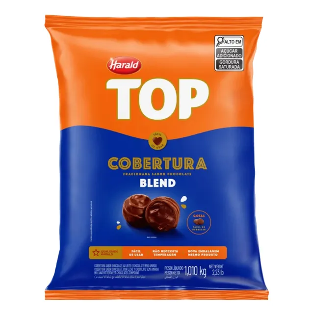 Cobertura Top Chocolate Blend Gotas Harald 1,010kg