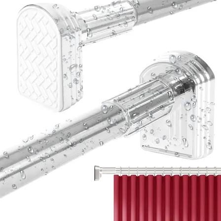 Tubo Para Cortina De Bano Palo Cortineros Ajustable 205cm Cortinero Baño Plata Tubo Para Cortina De Bano Palo Cortineros Ajustable 205cm Cortinero Baño Plata