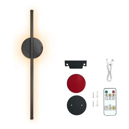 Arandela Fit Led Slim Linear Alumínio Recarregável 3 Cores 127/220v Preto