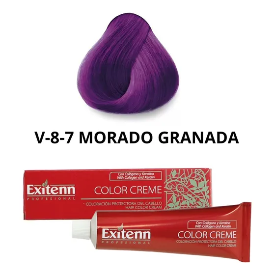 Tinte Exitenn V-8-7 Morada Granada + Agua Oxigenada