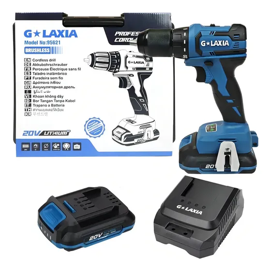 Taladro Atornillador Sin Carbones 40nm A Bateria 20v Galaxia Color Azul