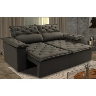 Sofå 3 Lugares Retråtil E Reclinåvel Cama Inbox Compact 1,80m Velusoft Café Sofå 3 Lugares Retråtil E Reclinåvel Cama Inbox Compact 1,80m Velusoft Café