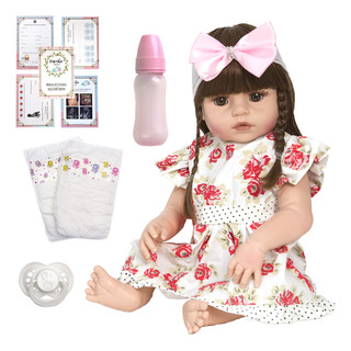 Boneca Estilo Reborn Realista Fofa 52cm Com 13 Acessórios Boneca Estilo Reborn Realista Fofa 52cm Com 13 Acessórios