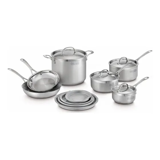 Set De Ollas Acero Inoxidable 10pz Delonghi 