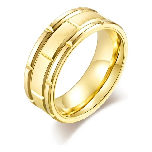 Anillo Dorado Hombre Acero Quirúrgico/inoxidable 