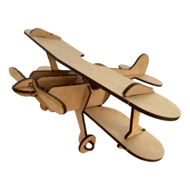 Brinquedo Lindo Avião Helice Puzzle Quebra Cabeça 3d Em Mdf 