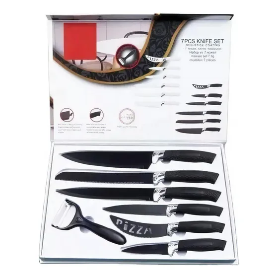 Set Cuchillos De Cocina Acero Inoxidable Antibacterial 7pcs