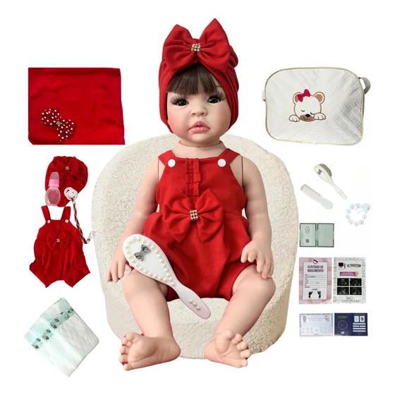 Boneca Bebê Reborn Original Enxoval Completo Promoção