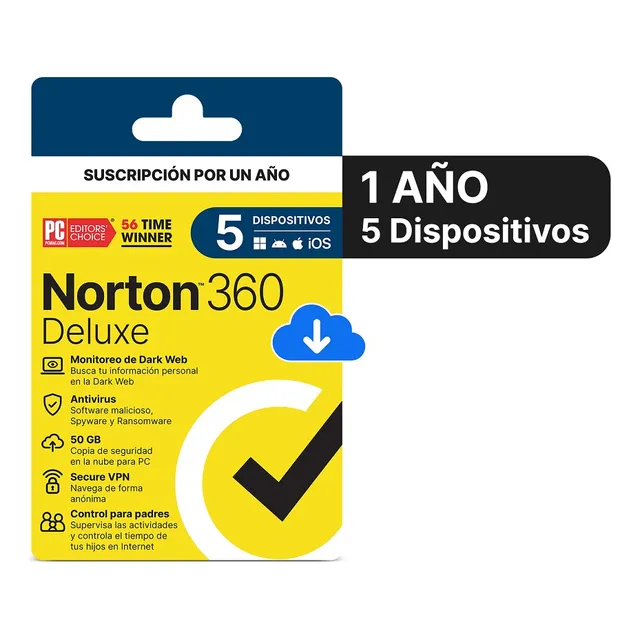 Software Antivirus Norton 360 Deluxe 5 Maquinas