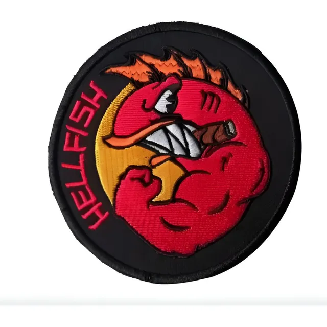 Parche Bordado Hellfish Abuelo Simpson, Pez Volador, Furioso