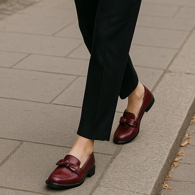 Sapato Loafer Mocassim Feminino Couro Detalhe Laço Conforto Sapato Loafer Mocassim Feminino Couro Detalhe Laço Conforto