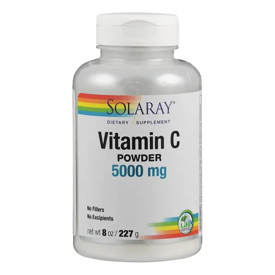 Suplemento Cristalino Solaray C, 5000 Mg, 8 Onzas