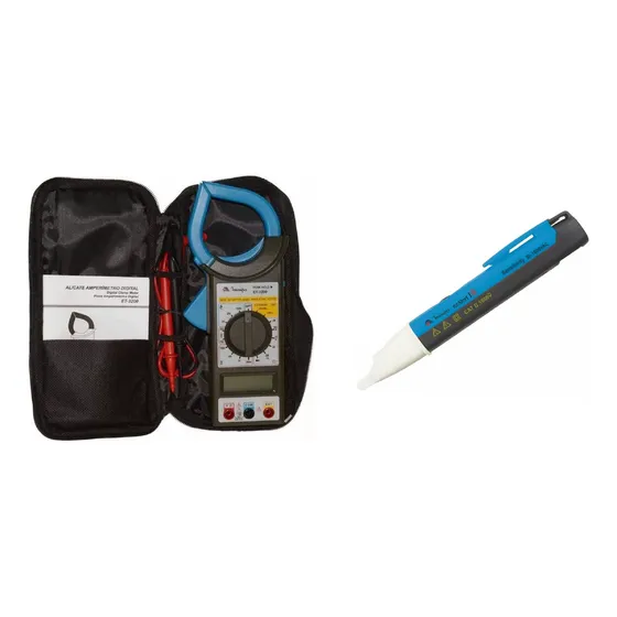 Kit Minipa Amperímetro Et-3200 + Detector Tensão Ezalert I