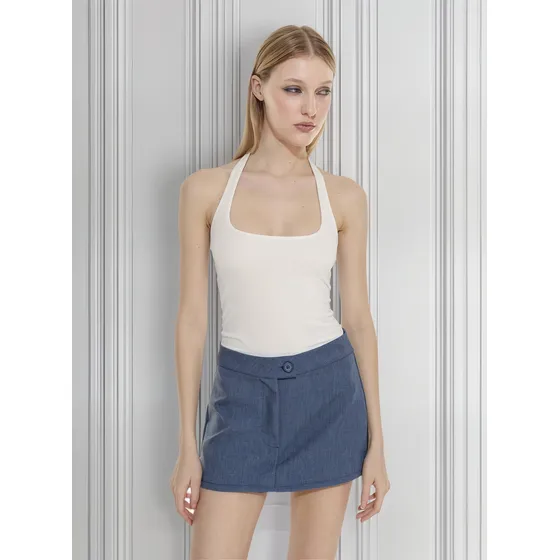 Remera Top Halter Estilo Minimal Mujer Moda