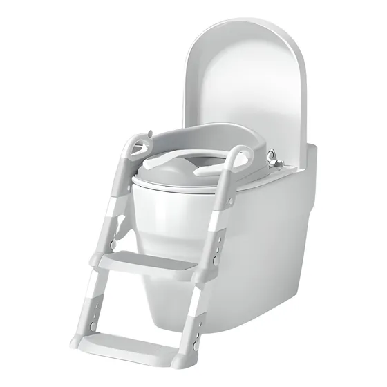 Asiento de inodoro infantil Troninho con escalera Mapaseg, color gris