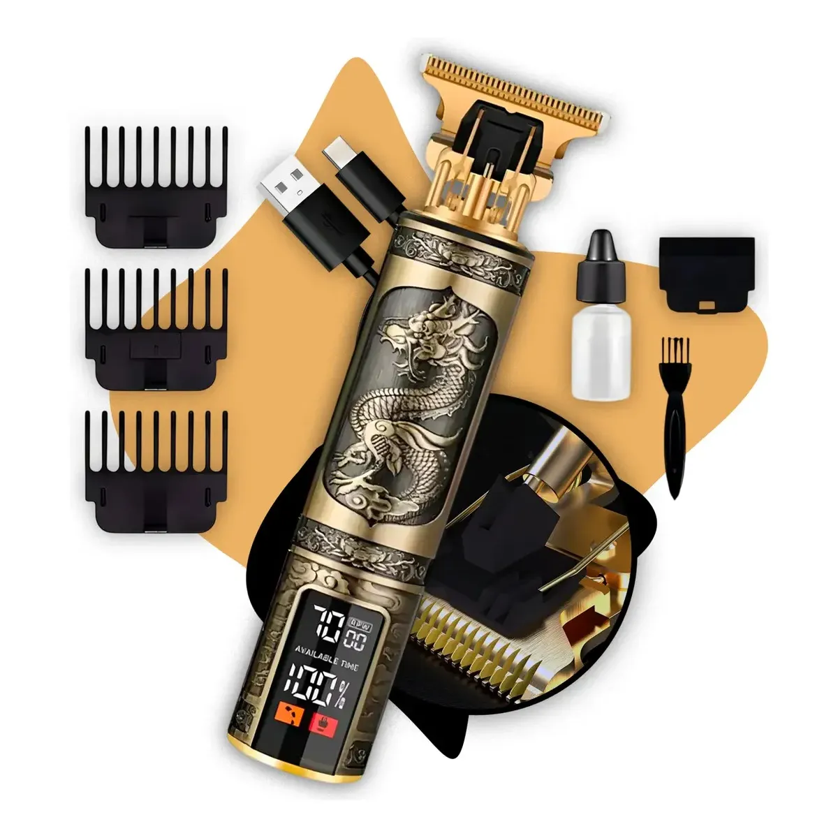 Maquina barbear maquininha dragao cortar cabelo barba eletrica aparador depilador intimo pelos masculino crowley