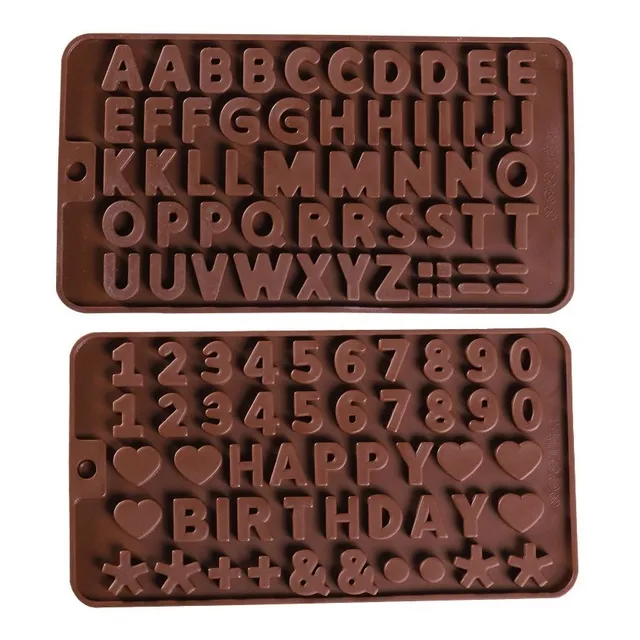 2 Formas Moldes Silicone Chocolate Confeitar Letras Números