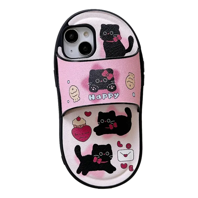 Funda Chancla Gato Kitty Chicas Superpoder Para iPhone + Kit