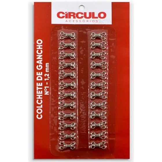 Colchete De Gancho Nº 01 Com 24 Unidades - Círculo 10 - Prat