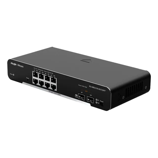 Ruijie Switch Administrable Poe Capa 2 Rg-nbs3100-8gt2sfp-p 8 Puertos Gigabit Poe 802.3af/at + 2 Sfp Para Fibra 1gb Gestión Gratuita Desde La Nube 125w No Requiere Controlador