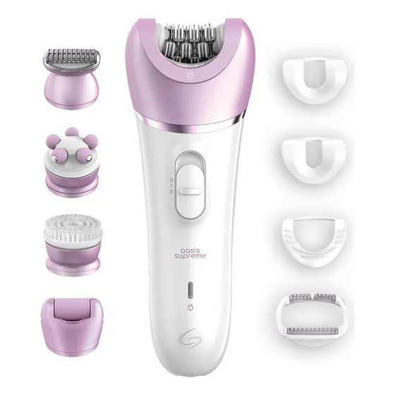 Depiladora Gama Oasis Supreme Usb Uso En Seco Y Húmedo Color Blanco y Rosa