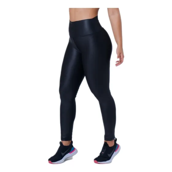 Licra Leggins Brillante Efecto Cuerina Df Original Unicolor 