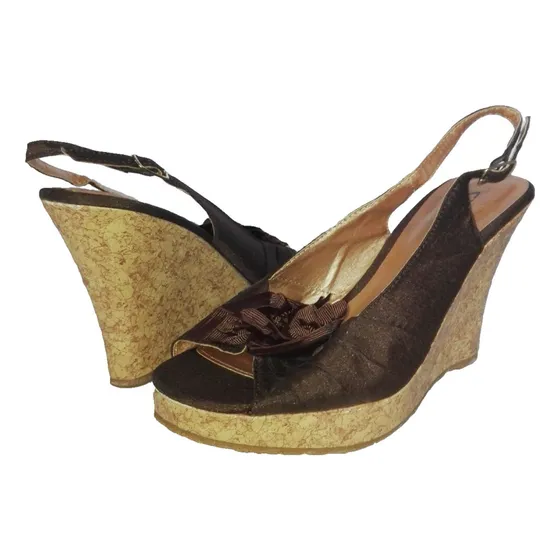 Zapatos Taco Slingbacks Open Mujer Talla 38 By Claundry
