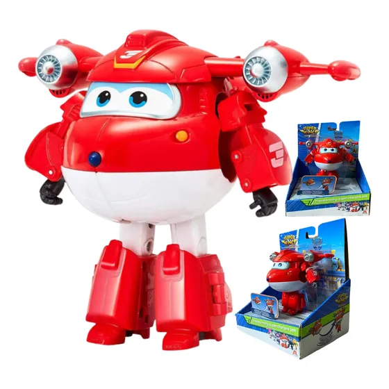 Super Wings Transformando O Supercharged Jett Vermelho