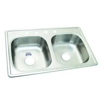 Fregadero Acero Inoxidable Sobre Tope 2 Poncheras 84x53cm #e