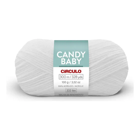 Fio/lã Candy Baby 100g Circulo - Tex 333 300mt 100% Acrilico Cor 0010-branco