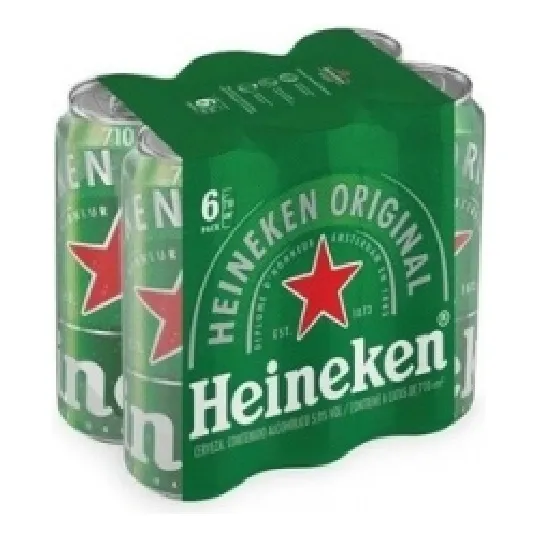 Pack X6 Cerveza Heineken Lata 710ml Universo Binario