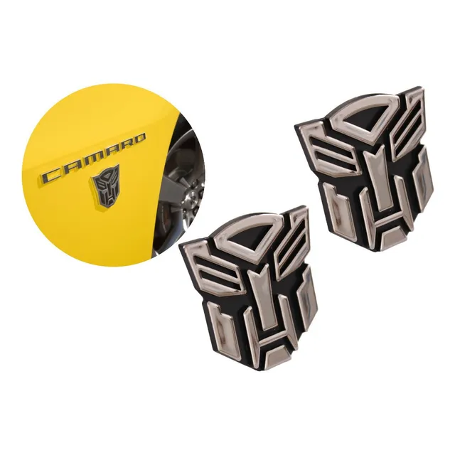 Kit 2 Emblemas Adesivos Transformes Autobot 3d Automotivo