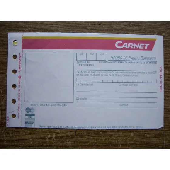 Antiguos Baucher's Carnet Para Pagos O Depósitos De Tarjetas