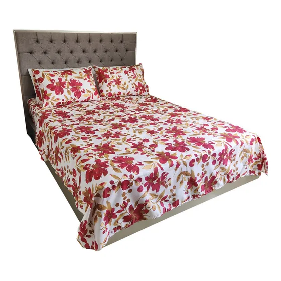 Sábanas Cama Doble Hogareto Diseños Exclusivos Y Extrasuaves Diseño de la tela Flor
