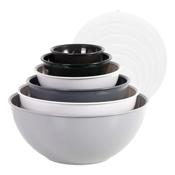 Tazon Redondo Plastico Bpa Incluye 6 Preparacion Tapa Cuenco
