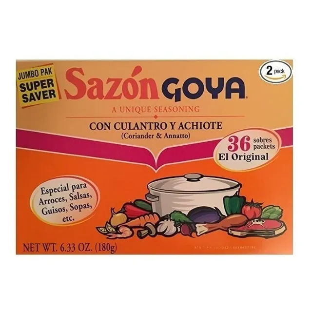 Sazonador Goya Culantro Y Achiote 36 Sobres 2 Pack