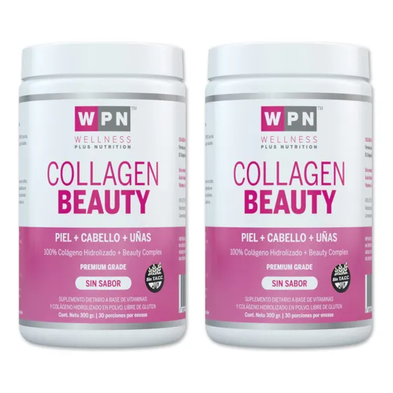 Pack 2 Wpn Collagen Beauty En Polvo Suplemento Sin Sabor