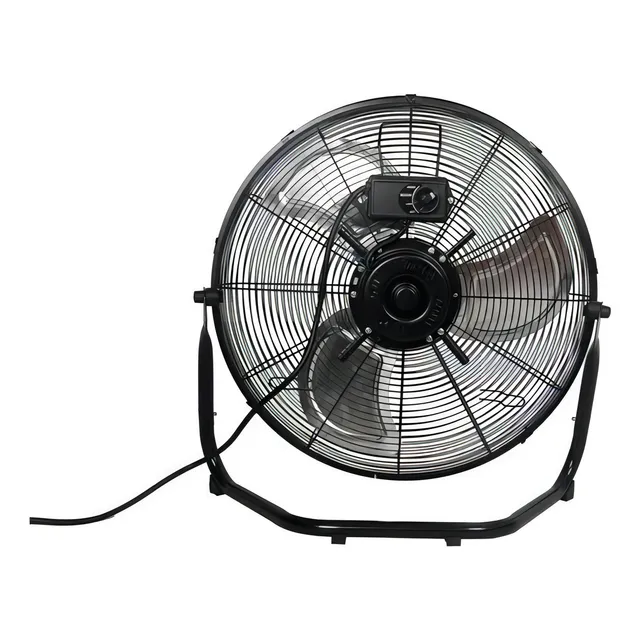 Ventilador De Piso Industrial 20 Pulgadas Potente Cantidad de aspas 3 Color de la estructura Negro Color de las aspas Negro Diámetro 20 " Frecuencia 60hz Material de las aspas Metal