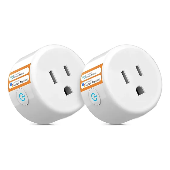 2 Enchufes Inteligentes Wifi Alexa Google Home 10a Control Por Voz Temporizador App Control Función De Memoria Contactos Electricos