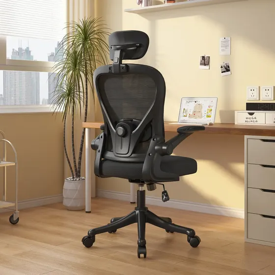 Silla Amia Ergonómica Silla De Escritorio Soporte Lumbar Ajustable Silla De Oficina Giratoria Vidita Color Negro