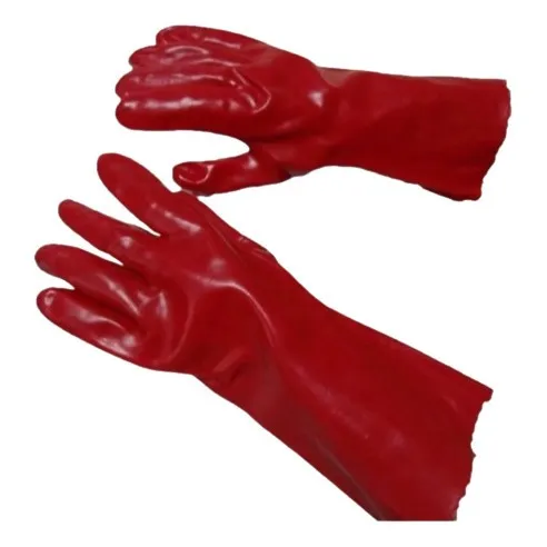 Guantes  Pvc Rojo De 14  Anti-acidos Y  Quimico Por 4 Pares