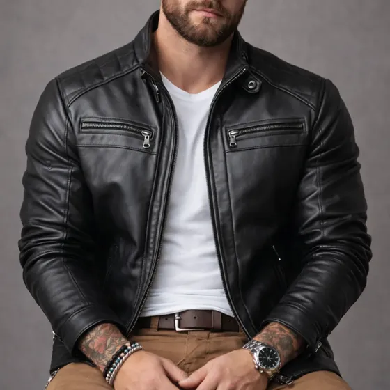 Jaqueta De Couro Masculina Casaco Frio Impermeavel Inverno