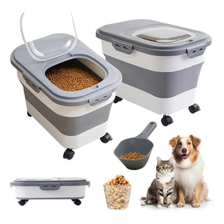 15kg Contenedor Para Comida De Mascotas Croquetas Con Ruedas 15kg Contenedor Para Comida De Mascotas Croquetas Con Ruedas