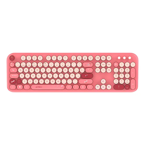 Combo 2 En 1 Inalámbrico Creator Chic K- Colors Mk485 2.4mhz Mouse Coral Teclado Rojo
