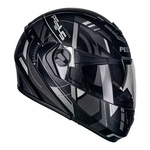 Capacete Peels Robocop Com Oculos Interno Moto Dynamic Preto Cor Preto Fosco Grafite Tamanho do capacete 58 — foto 2