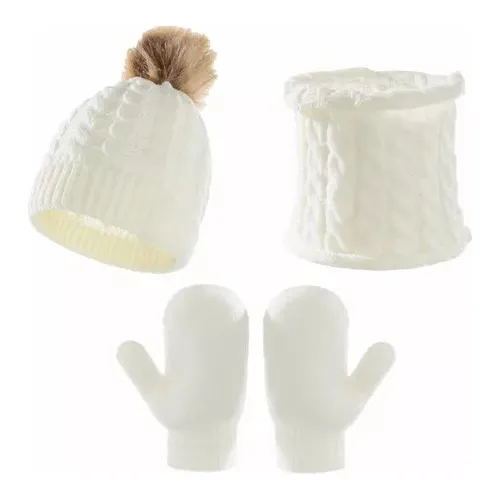 Bufanda+gorro+guantes Niños Cuello Unisex Invierno Frío