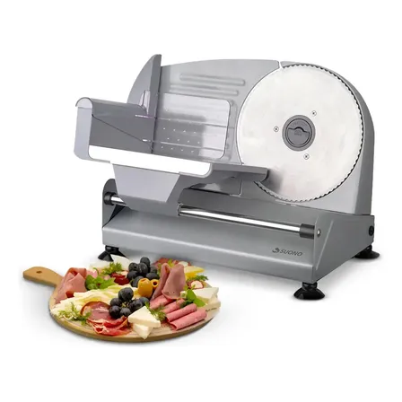 Cortadora de Fiambre Metálica Suono Doméstica Disco de 190mm 150W Gris