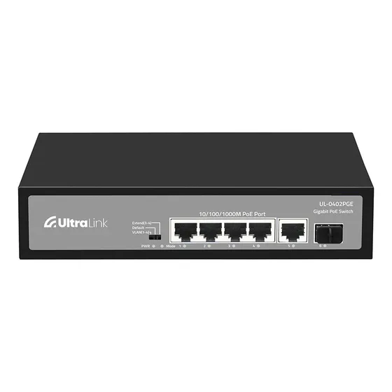 Switch Gigabit Ul-0402pge 4p Poe + 1p G + 1p Sfp Ultra Link