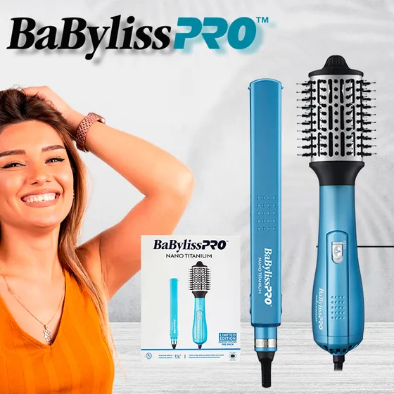 Plancha Y Cepillo Secador Babylisspro Nano Titanium Original