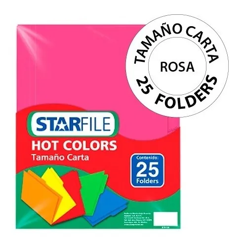 Folder Hot Colors Rosa Carta - Caja Con 25